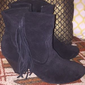 Suede Fringe Bootie
